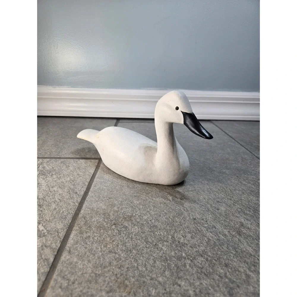 Hand Carved Swan Decoy Signed Dated 1985 Wildlife & Things Decorative